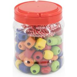 New Classic Toys 10575 Wooden Lacing Beads-90 5 Cords, 90 Pieces-Deluxe