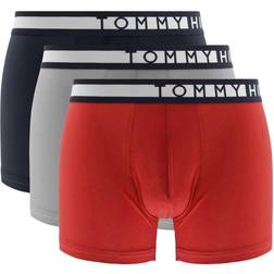 Tommy Hilfiger Logo Waistband Trunks 3-pack - Desert Sky/Sublunar/Primary Red