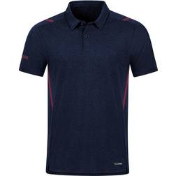 JAKO Polo Challenge Unisex - Seablue Melange/Neon Yellow