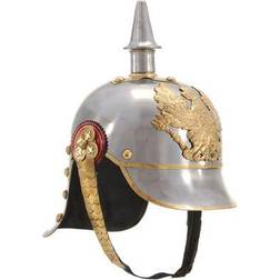 vidaXL German Prussian Helmet Antique Replica Larp Silver Steel