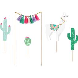 PartyDeco Lama Topper 9-20 cm Pack of 5 Birthday