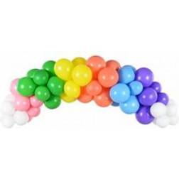 PartyDeco 60 balloons garland kit pre-drilled ribbon DIY set to create a beautiful garlands to decorate any event various colours (white gold GBN6)