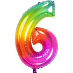 Folat Folienballon Yummy Gummy Rainbow Ziffer Zahl 6 86 cm