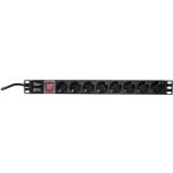 LogiLink PDU8C01 NWSZ Steckdosenleiste 19 8x mit Schalter black