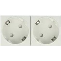 DeLock Easy 45 Power socket mechanism 2P Typ F med fönsterluckor 2 power sockets 16 A AC 250 V vit, RAL 9003