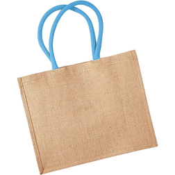 Westford Mill Classic Jute Shopper Bag 2-pack - Natural/Surf Blue