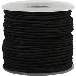 Creativ Company Elastic Beading Cord, thickness 2 mm, black, 25 m/ 1 roll