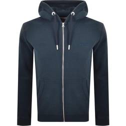 Superdry Organic Cotton Vintage Logo Embroidered Zip Hoodie - Eclipse Navy