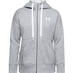 Under Armour Women's Rival Fleece Full Zip Hoodie - Steel Medium Heather/White