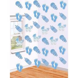 Amscan 679658 Baby String Decorations-6pcs, Blue, 27.94 x 20.06 x 2.3 cm