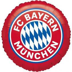 Amscan 10202766 4133501-FC Bayern Munich Foil, 1 Piece, Helium Fillable, Decoration for The Celebration Club or The Football Party, Gift for Bavarian Fan, Round Balloon, Multicoloured, Standard Size