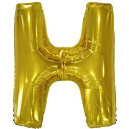 Amscan 9909583 9909583-Gold Letter H SuperShape Foil Balloon-38, Gold