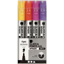 Creativ Company Glass and Porcelain Pens Pack of 4 Brights