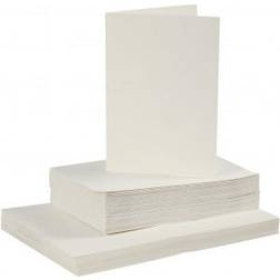 Creativ Company Cards and Envelopes, card size 10,5x15 cm, envelope size 11,5x16,5 cm, 110 220 g, off-white, 50 set/ 1 pack
