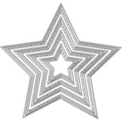 Die Cut and Embossing Folder, star, D: 3,5-11,5 cm, 1 pc