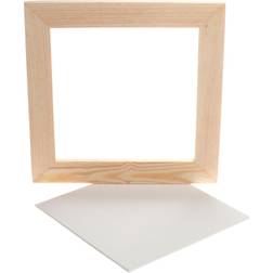 Creativ Company Framed Canvas Panel, depth 1,5 cm, size 25,8x25,8 cm, white, 1 pc
