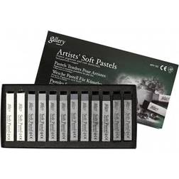 Gallery Soft Pastel Set, L: 6,5 cm, thickness 10 mm, black/white harmony, 12 pc/ 1 pack