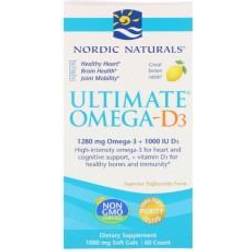 Nordic Naturals Ultimate Omega-D3, 1280mg Lemon 60 solfgels