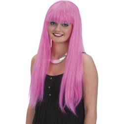 Hisab Joker Long Pink Wig with Bangs