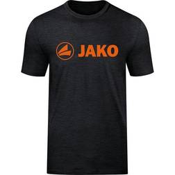 JAKO Promo T-shirt Unisex - Black Melange/Neon Orange