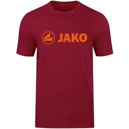 JAKO Promo T-shirt Unisex - Wine Red/Neon Orange