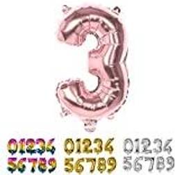 Boland Mylar balloon number '3' (36cm) pink