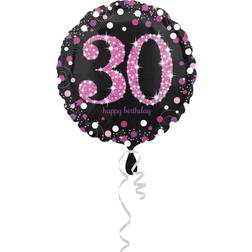 Amscan 18" Happy 30th Birthday Pink Celebration Prismatic Foil Balloon