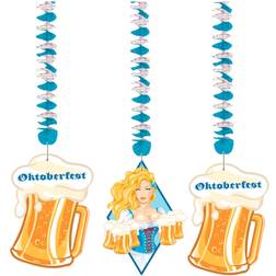 Folat Bavarian Oktoberfest Party Set 3 Hanging Decorations German Bierkeller