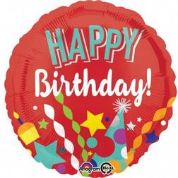 Amscan International 10116427 Festive Happy Birthday Foil Balloon
