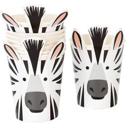 Talking Tables Party Animals Zebra Cups Pack of 8 250ml, KidsZebraCups