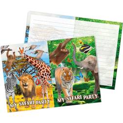 Folat Invitation cards, safari party, 8 pieces