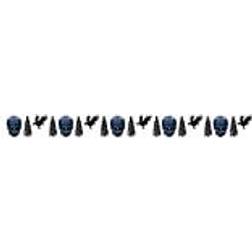 Amscan 9907412 – Tassel Garland Halloween, Length Approx. 3 m, Skulls, Ravens and Black Tassels, Hanging Decoration, Party