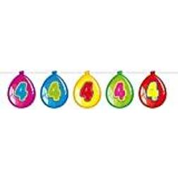 Folat 4th Birthday Balloon Garland Multicolor 10 Meters