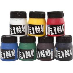 Creativ Company Block Printing Ink, assorted colours, 7x250 ml/ 1 pack