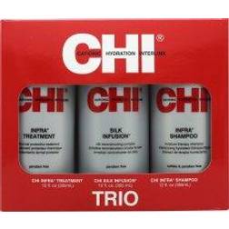 CHI Trio Kit with Infra Shampoo Infra Treatment and Silk Infusion