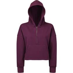 Tridri Women's 1/2 Zip Hoodie - Mulberry