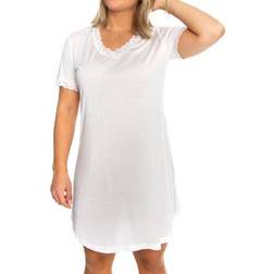 Lady Avenue Silk Jersey Nightgown - Off White