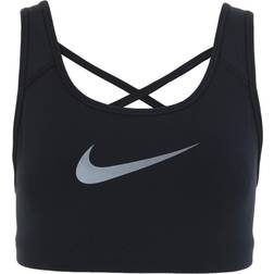 Nike Dri-Fit Swoosh Icon Clash Bra - Black/Dark Smoke Grey