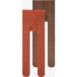 Minymo Stocking Rib 2-pack - Cocoa Brown (5873-281)