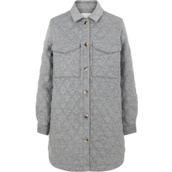 Object Collector's Item Vera Owen Long Quilted Jacket - Medium Grey Melange