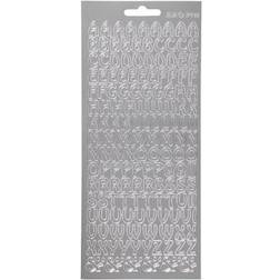 Creativ Company Stickers, alphabet, 10x23 cm, silver, 1 sheet