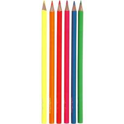 Colortime colouring pencils, L: 17,45 cm, lead 3 mm, neon colours, 6 pc/ 1 pack