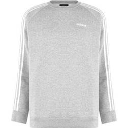 Adidas Women Essentials Studio Lounge 3-Stripes Sweatshirt - Medium Grey Heather/White