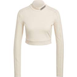 Adidas Women's Retro Luxury Cropped Long Sleeve T-shirt - Wonder White