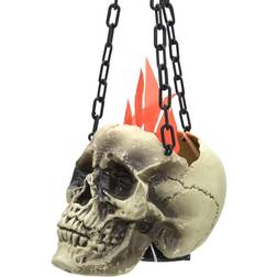 Europalms Halloween Flaming Skull, 45x21x15cm