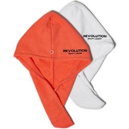 Revolution Haircare Microfibre Hair Wrap Coral & White