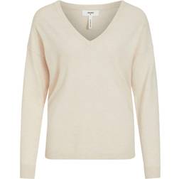 Object Collector's Item Thess Deep V-Neck Knitted Pullover - Sandshell