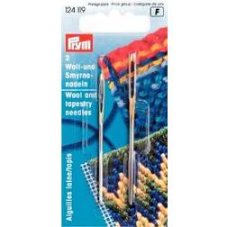 Prym Wool and Tapestry Needles with Gold Eye No. 1 & 3, Metal, Silver, 4.5 x 2 x 0.2 cm