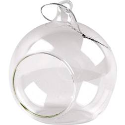 Creativ Company Glass Ornament with Opening, D: 8 cm, 6 pc/ 1 pack