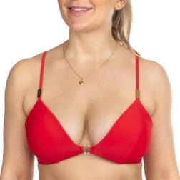 Calvin Klein Core Solids Triangle Bikini Top - Red